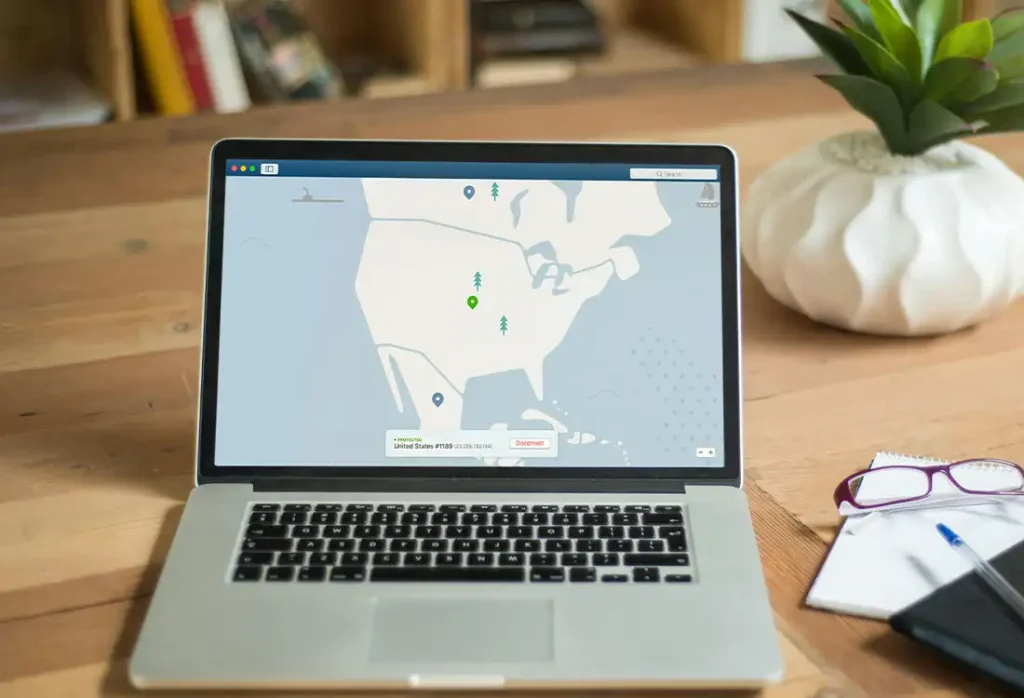 VPN en uso en un ordenador portátil